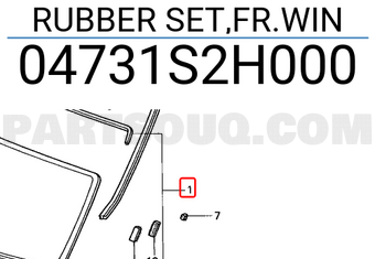 Honda 04731S2H000 RUBBER SET,FR.WIN