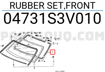 Honda 04731S3V010 RUBBER SET,FRONT
