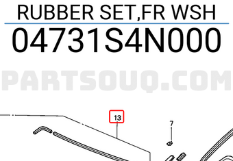 Honda 04731S4N000 RUBBER SET,FR WSH