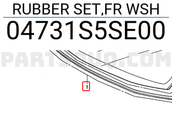 Honda 04731S5SE00 RUBBER SET,FR WSH