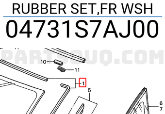 Honda 04731S7AJ00 RUBBER SET,FR WSH