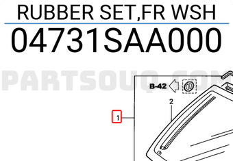 Honda 04731SAA000 RUBBER SET,FR WSH