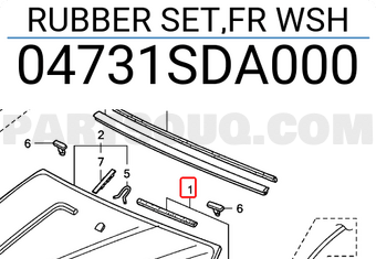 Honda 04731SDA000 RUBBER SET,FR WSH