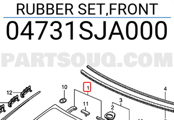 Honda 04731SJA000 RUBBER SET,FRONT