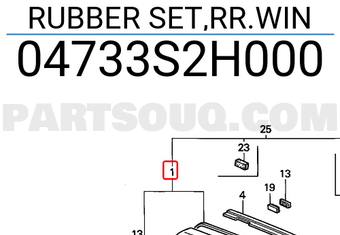 Honda 04733S2H000 RUBBER SET,RR.WIN