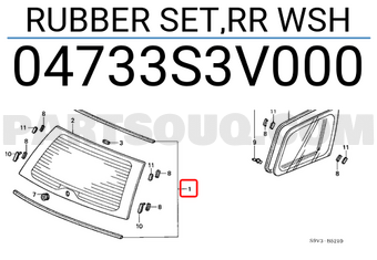 Honda 04733S3V000 RUBBER SET,RR WSH
