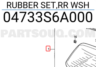Honda 04733S6A000 RUBBER SET,RR WSH