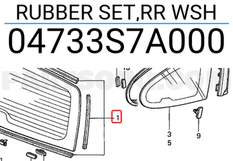 Honda 04733S7A000 RUBBER SET,RR WSH
