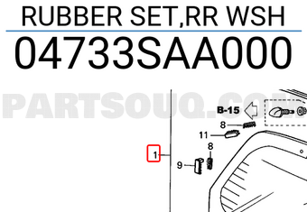 Honda 04733SAA000 RUBBER SET,RR WSH