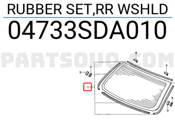 Honda 04733SDA010 RUBBER SET,RR WSHLD