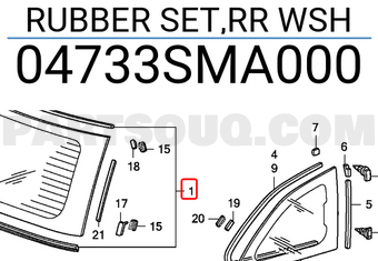 Honda 04733SMA000 RUBBER SET,RR WSH