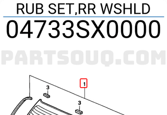 Honda 04733SX0000 RUB SET,RR WSHLD