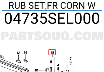 Honda 04735SEL000 RUB SET,FR CORN W