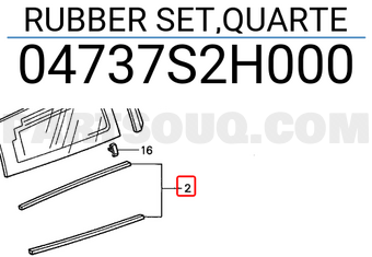 Honda 04737S2H000 RUBBER SET,QUARTE