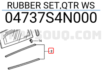 Honda 04737S4N000 RUBBER SET,QTR WS