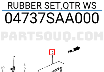 Honda 04737SAA000 RUBBER SET,QTR WS