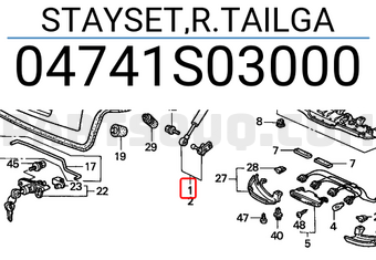 Honda 04741S03000 STAYSET,R.TAILGA