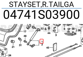 Honda 04741S03900 STAYSET,R.TAILGA