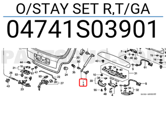 Honda 04741S03901 O/STAY SET R,T/GA