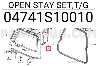 Honda 04741S10010 OPEN STAY SET,T/G