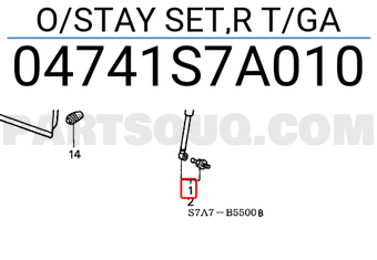 Honda 04741S7A010 O/STAY SET,R T/GA