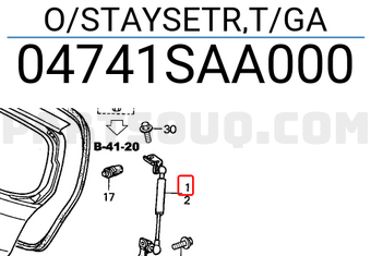 Honda 04741SAA000 O/STAYSETR,T/GA