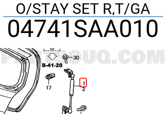 Honda 04741SAA010 O/STAY SET R,T/GA