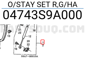 Honda 04743S9A000 O/STAY SET R,G/HA
