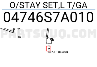 Honda 04746S7A010 O/STAY SET,L T/GA