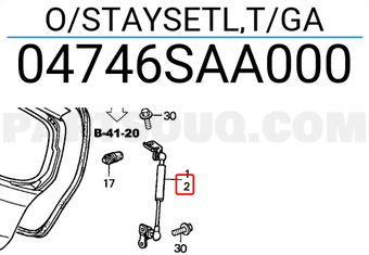 Honda 04746SAA000 O/STAYSETL,T/GA