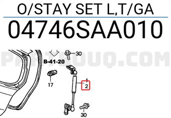 Honda 04746SAA010 O/STAY SET L,T/GA
