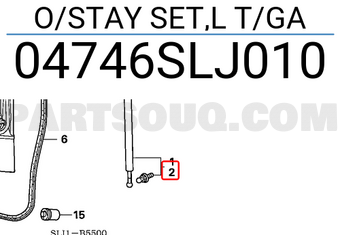 Honda 04746SLJ010 O/STAY SET,L T/GA