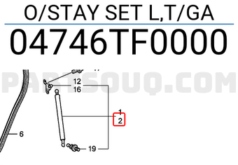 Honda 04746TF0000 O/STAY SET L,T/GA