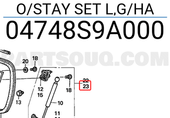 Honda 04748S9A000 O/STAY SET L,G/HA