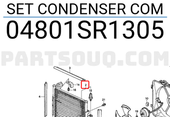Honda 04801SR1305 SET CONDENSER COM