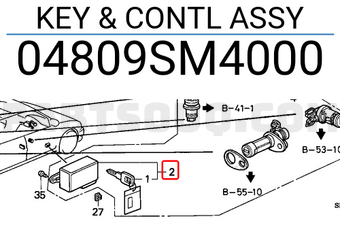 Honda 04809SM4000 KEY & CONTL ASSY