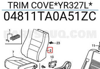 Honda 04811TA0A51ZC TRIM COVE*YR327L*