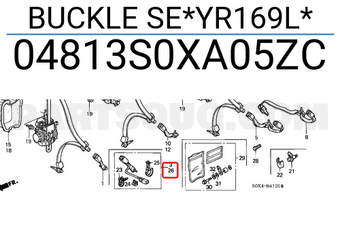 Honda 04813S0XA05ZC BUCKLE SE*YR169L*