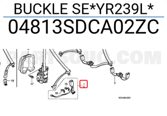 Honda 04813SDCA02ZC BUCKLE SE*YR239L*