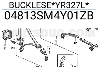 Honda 04813SM4Y01ZB BUCKLESE*YR327L*