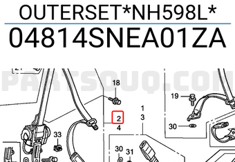 Honda 04814SNEA01ZA OUTERSET*NH598L*