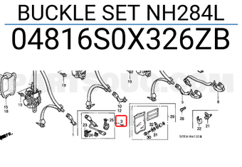 Honda 04816S0X326ZB BUCKLE SET NH284L