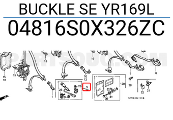 Honda 04816S0X326ZC BUCKLE SE YR169L