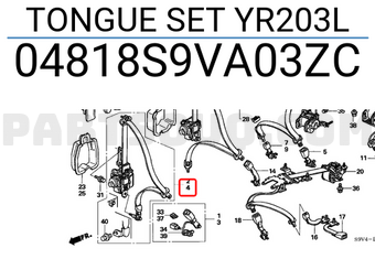 Honda 04818S9VA03ZC TONGUE SET YR203L
