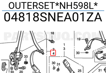 Honda 04818SNEA01ZA OUTERSET*NH598L*