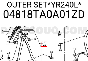 Honda 04818TA0A01ZD OUTER SET*YR240L*