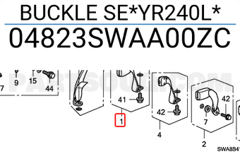 Honda 04823SWAA00ZC BUCKLE SE*YR240L*