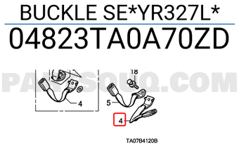 Honda 04823TA0A70ZD BUCKLE SE*YR327L*