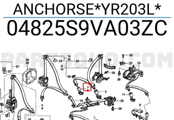 Honda 04825S9VA03ZC ANCHORSE*YR203L*