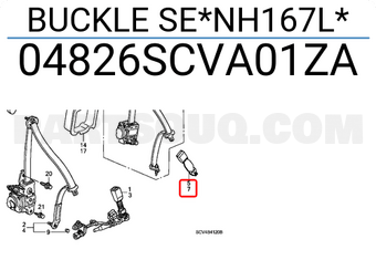 Honda 04826SCVA01ZA BUCKLE SE*NH167L*